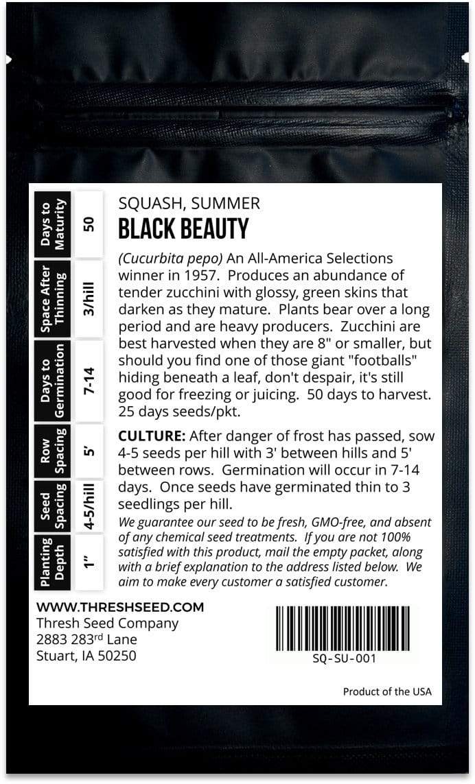 Black Beauty Zucchini Seeds