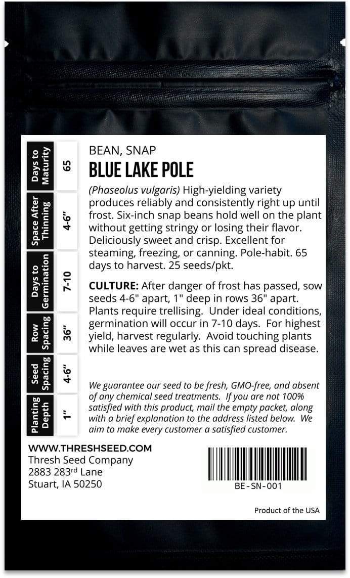 Blue Lake Pole Snap Green Bean Seeds
