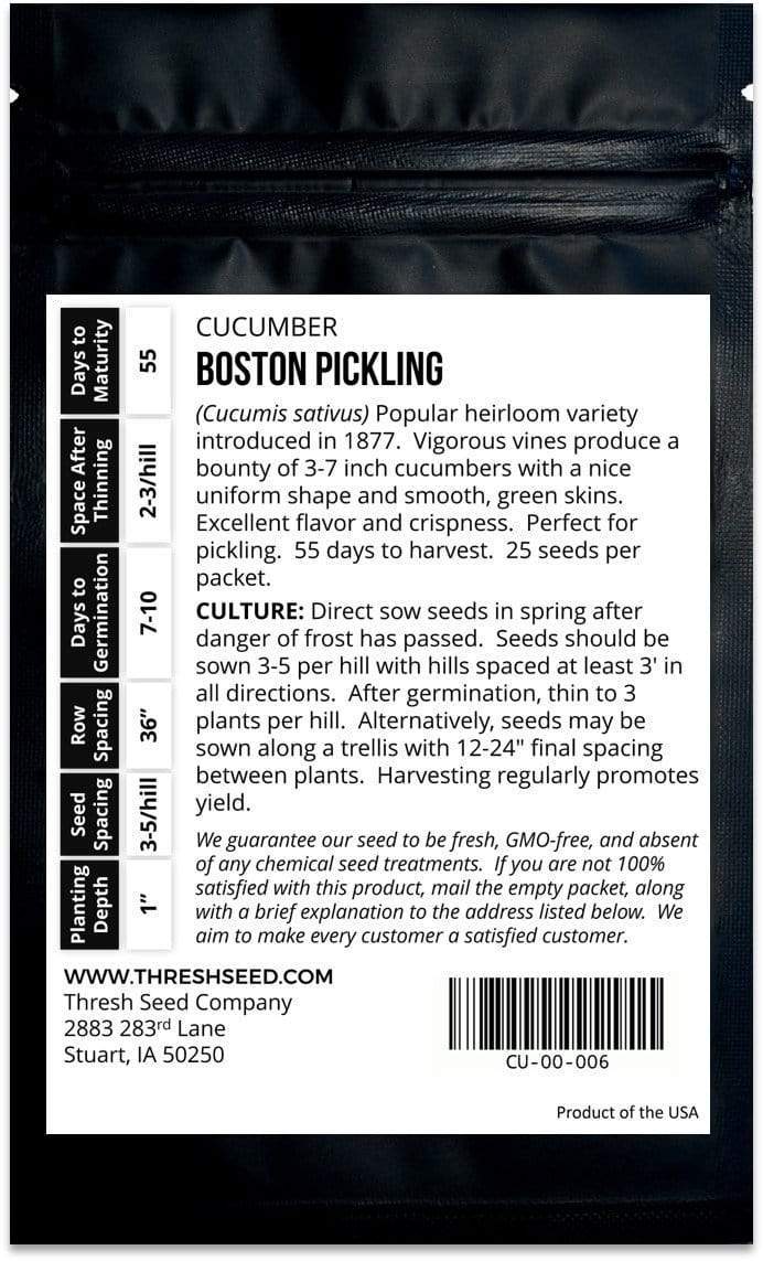 planting boston pickling cucumber seeds Boston Pickling Cucumber, Packet (25 Seeds)