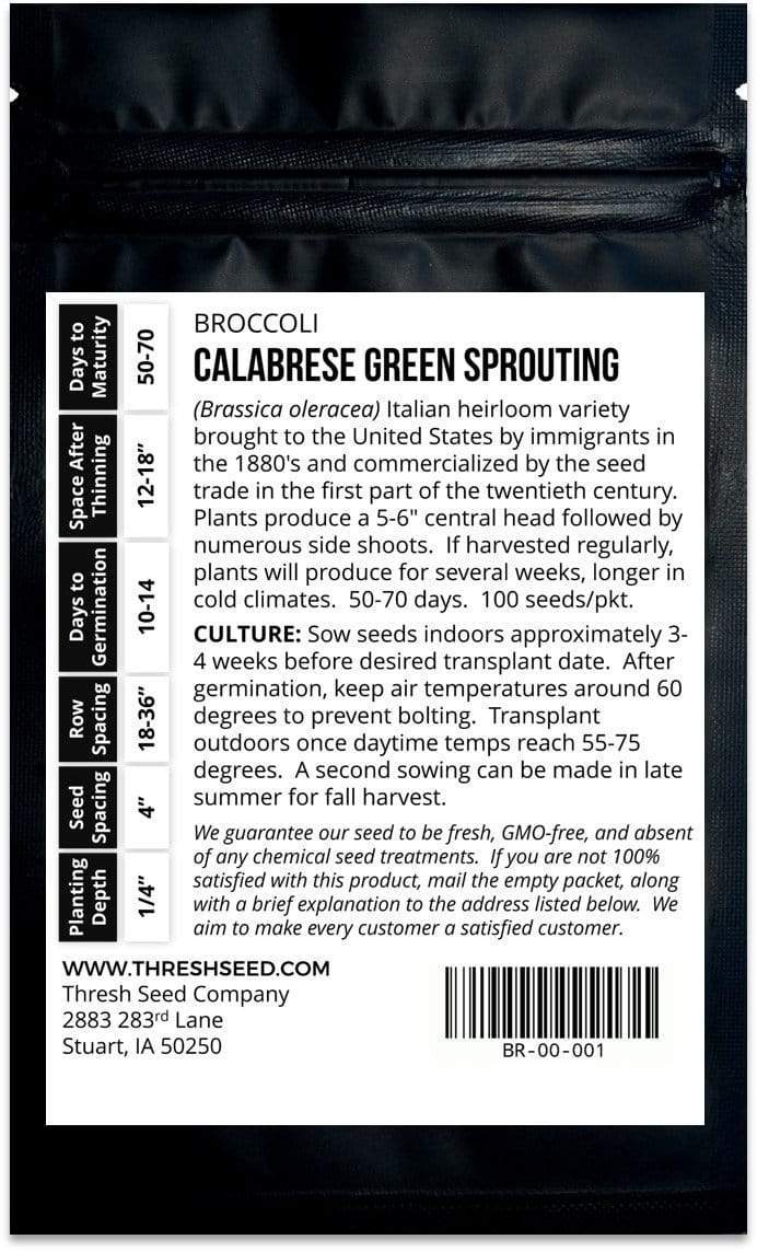 Calabrese Green Sprouting Broccoli Seeds
