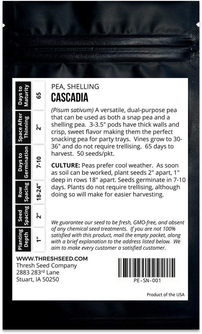 Cascadia Snap Pea Seeds