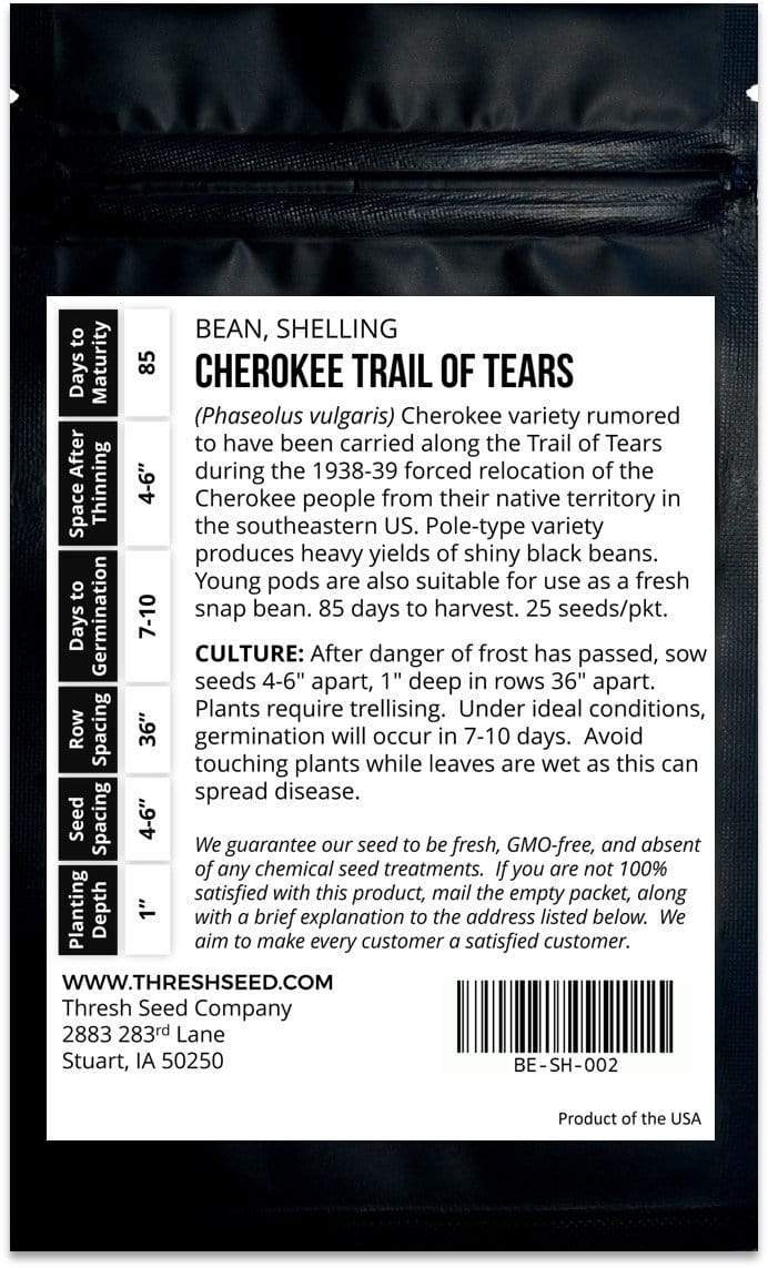 Cherokee Trail of Tears Snap/Shelling Bean Seeds