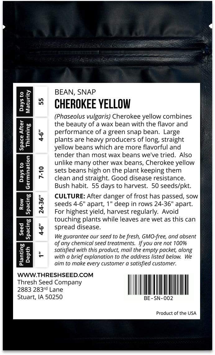 Cherokee Yellow Snap Bean Seeds