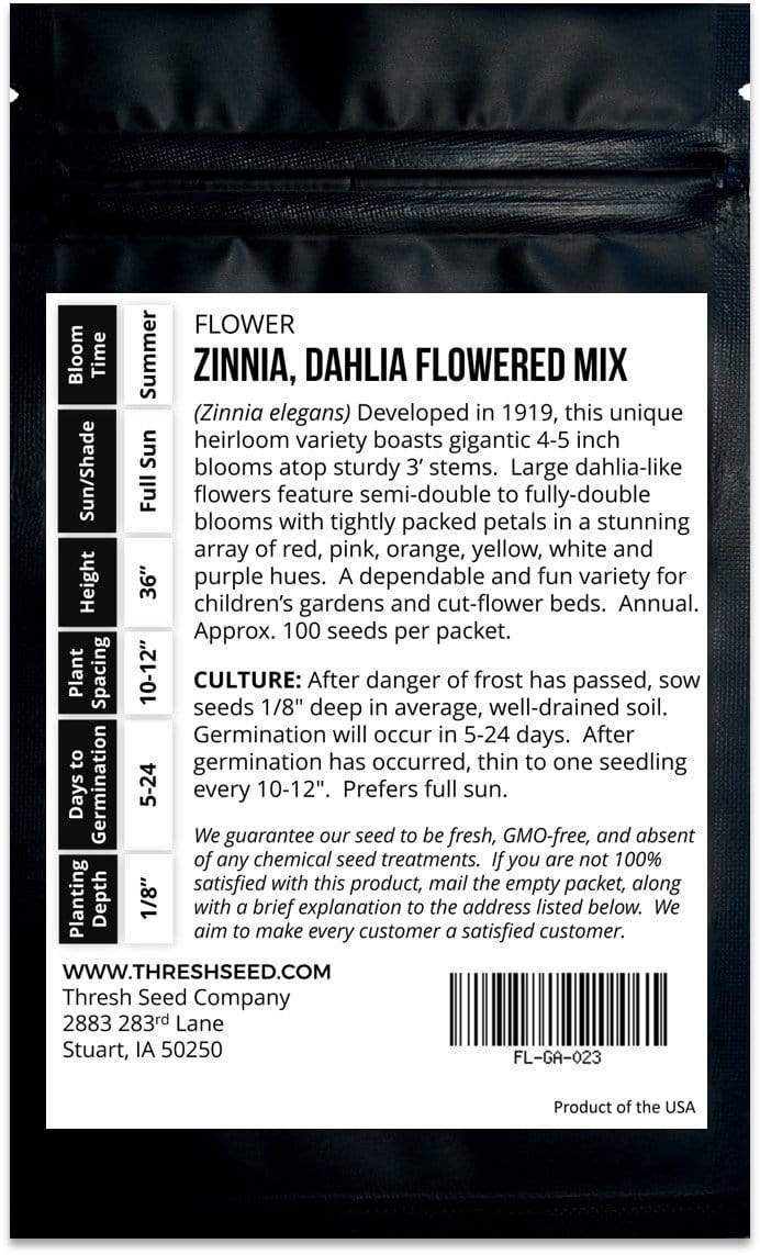 Dahlia Flowered Zinnia Mix