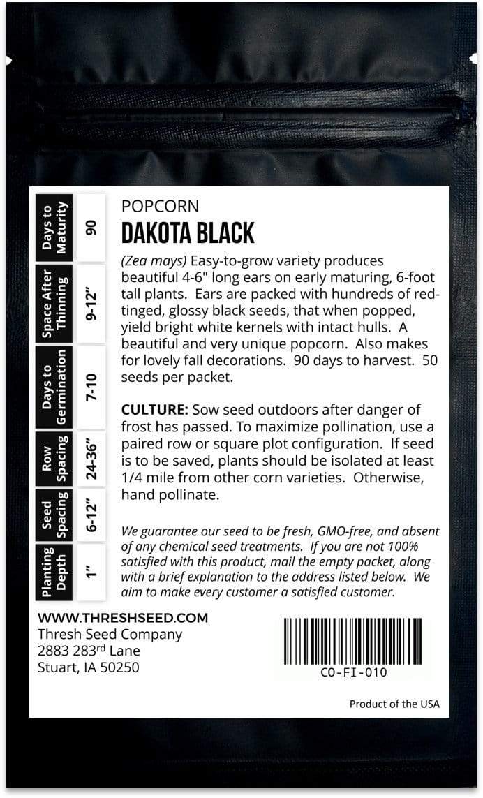 Dakota Black Popcorn Seeds