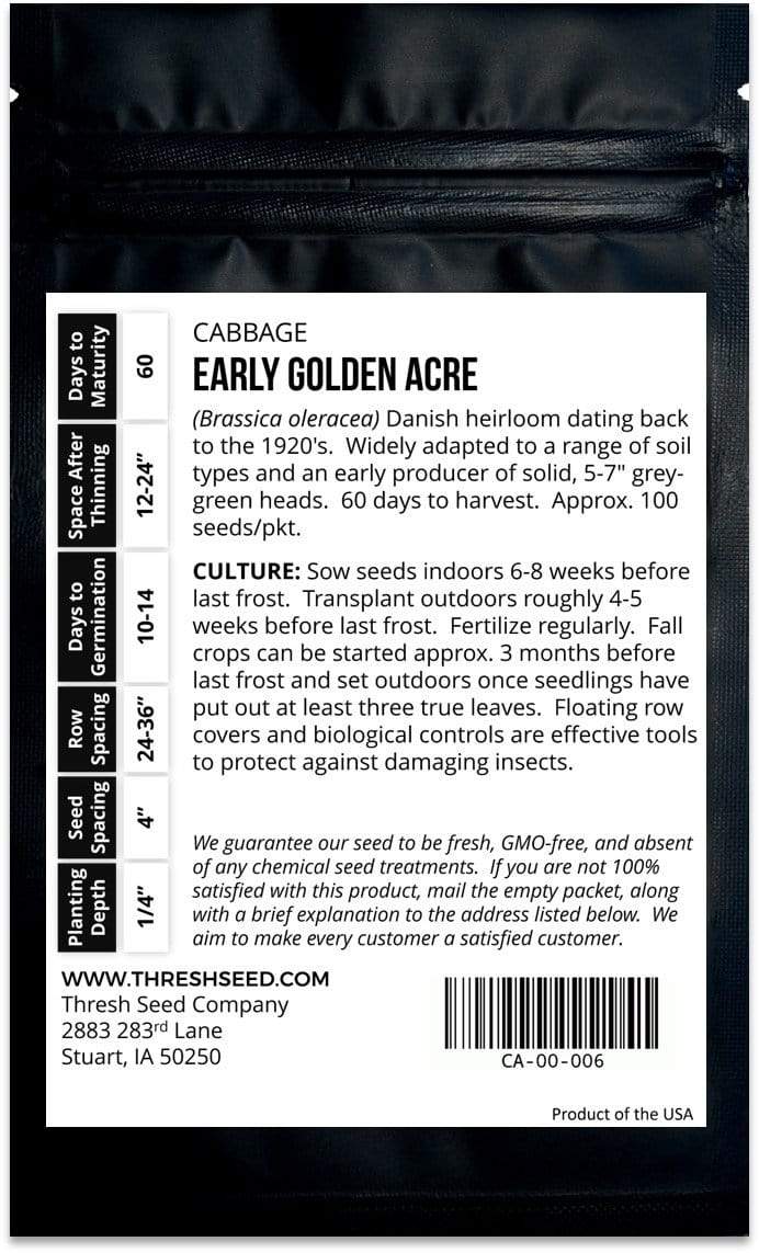 Early Golden Acre Cabbage Seeds