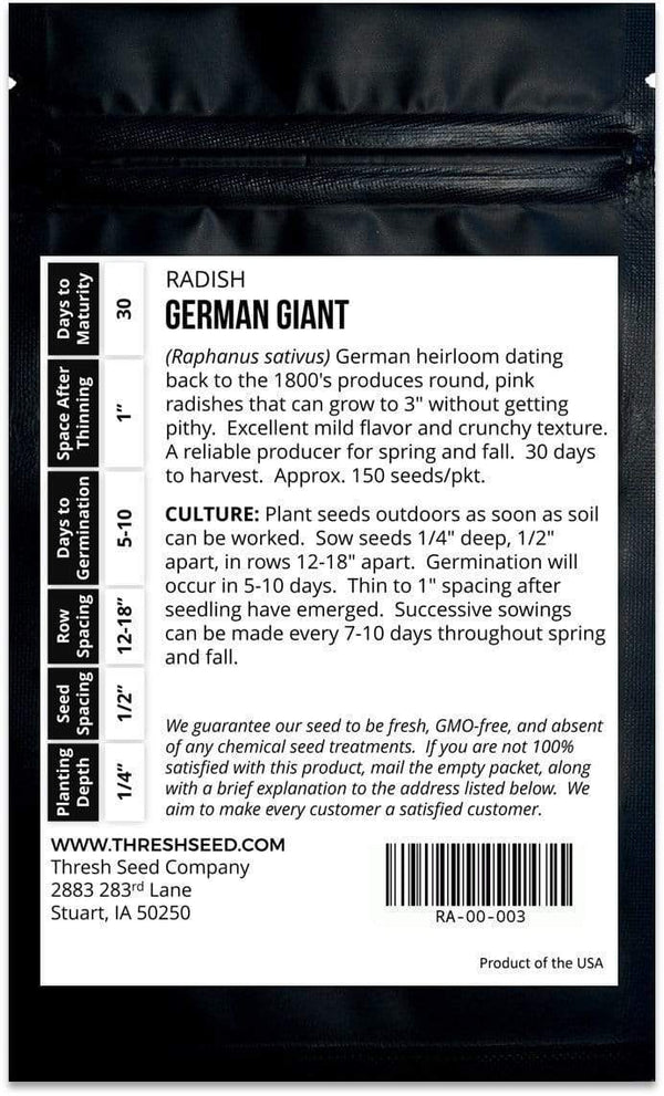 radish seed planting depth German Giant Radish