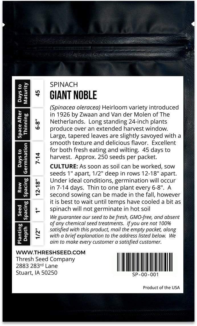Giant Noble Spinach Seeds
