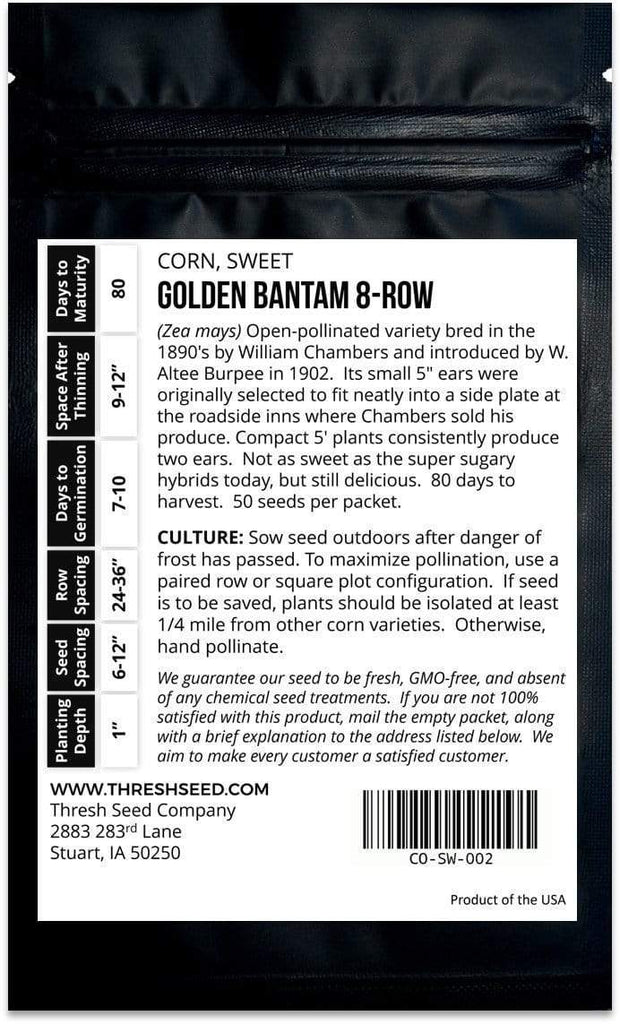 Golden Bantam 8-row Sweet Corn Seeds