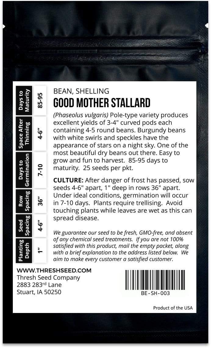 Good Mother Stallard Shelling Bean Seeds