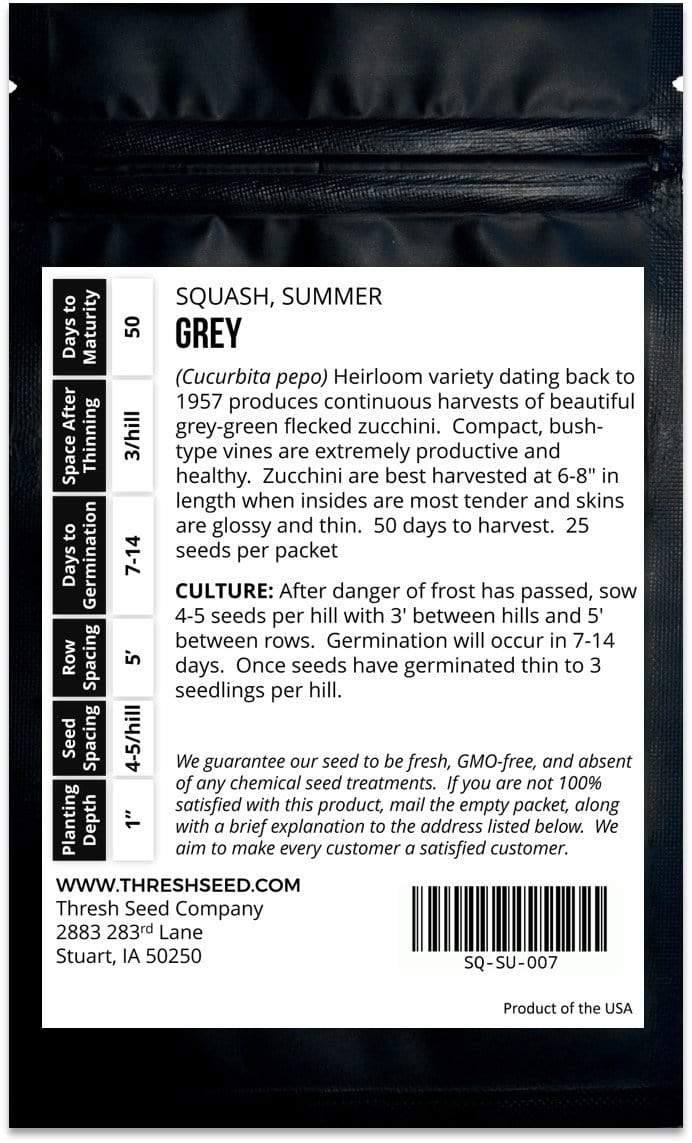 Grey Zucchini Seeds