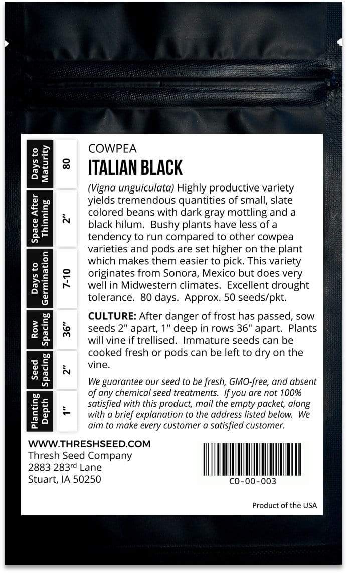 Italian Black Cowpea Seeds