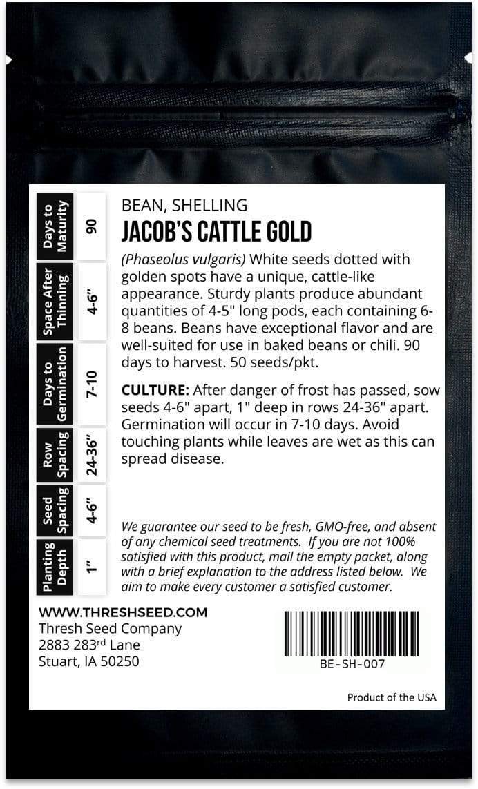Jacob's Cattle Gold Shelling Bean Seeds