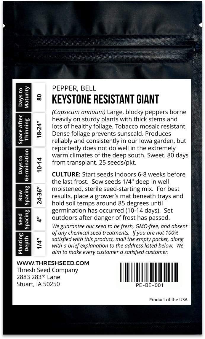 Keystone Resistant Giant Bell Pepper Seeds
