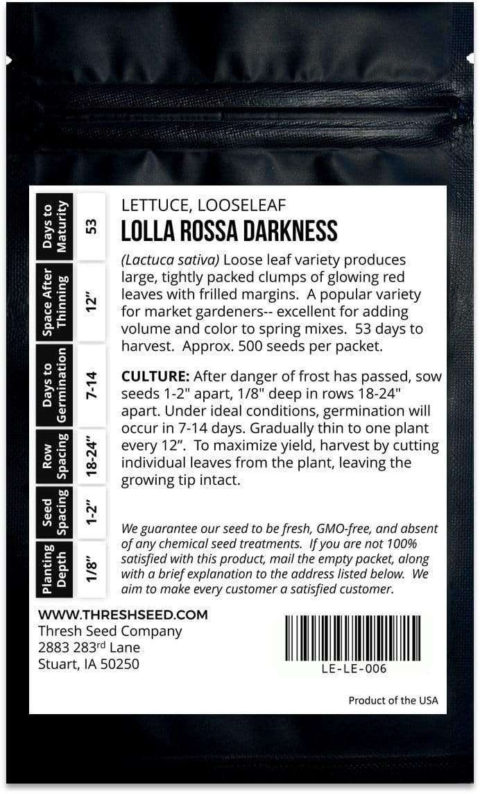 Lolla Rossa Darkness Lettuce Seeds