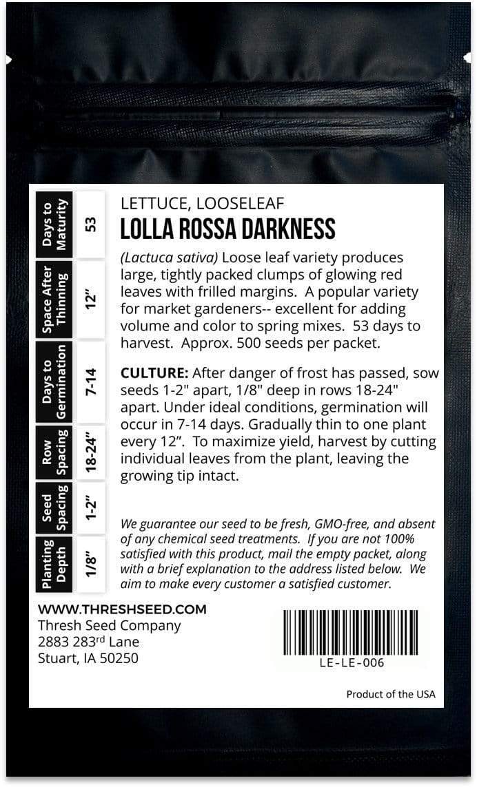 Lolla Rossa Darkness Lettuce