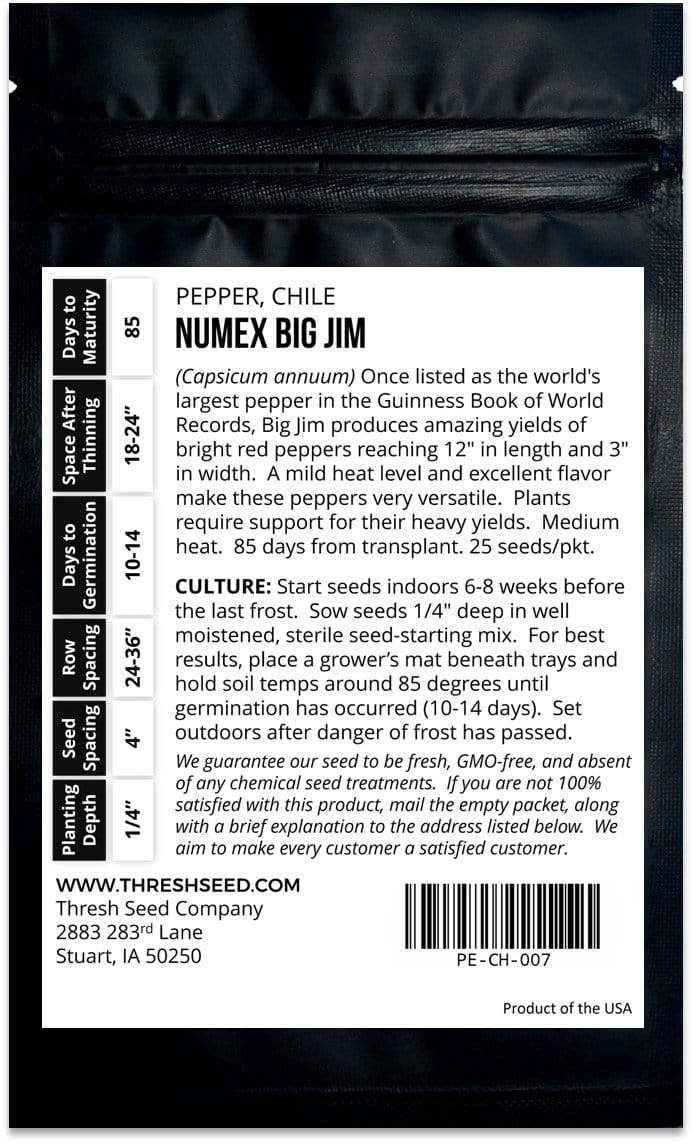 Numex Big Jim - Hatch Green Chile Pepper Seeds