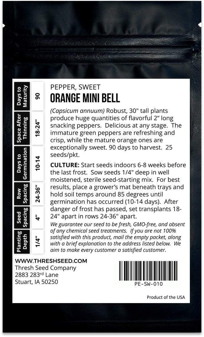 Orange Mini Bell Sweet Pepper Seeds