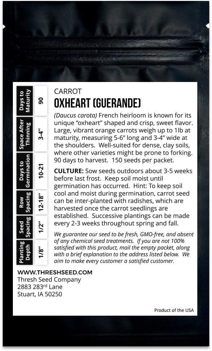 Oxheart (Guerande) Carrot Seeds