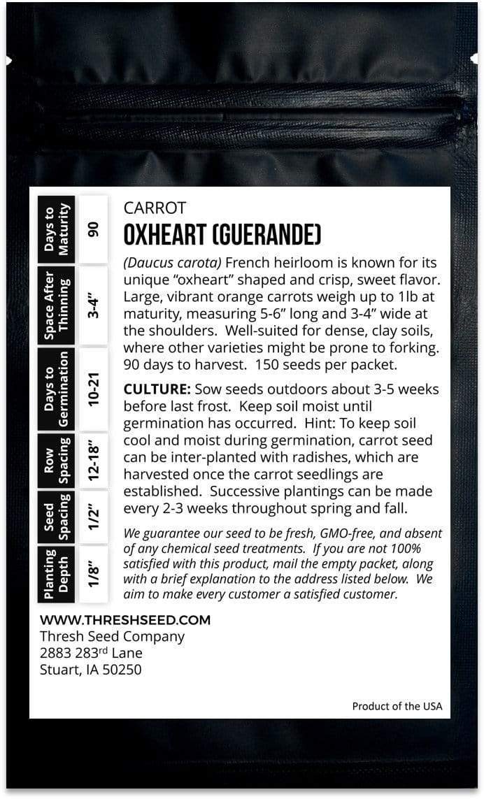 Oxheart (Guerande) Carrot Seeds