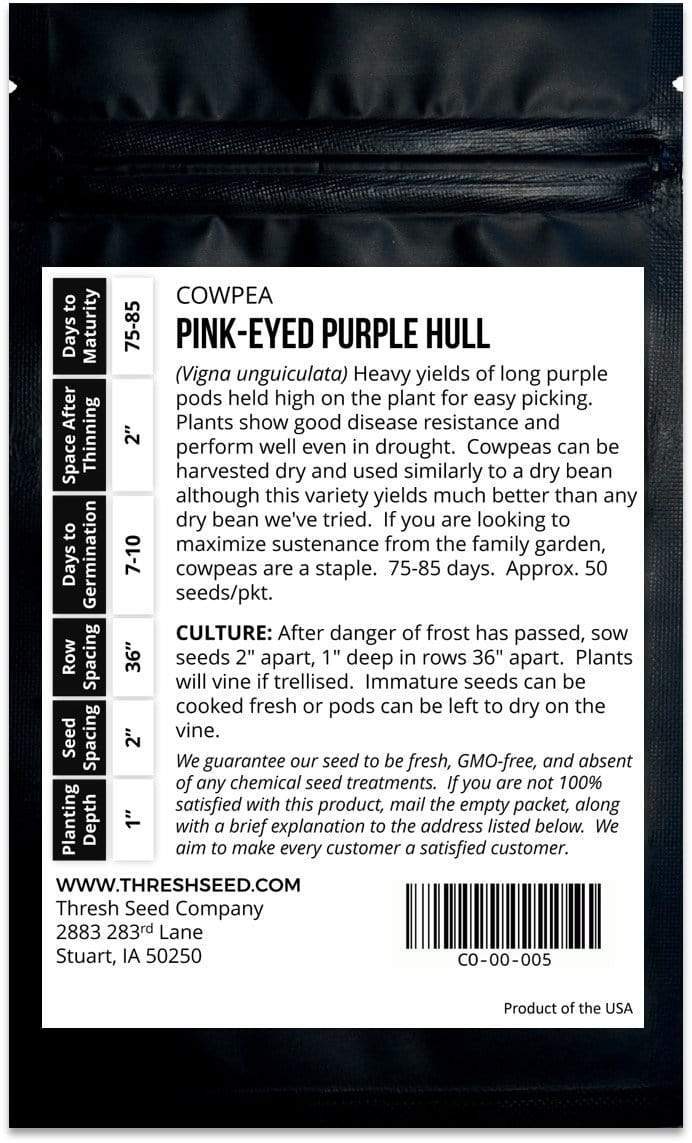 Pink-Eyed Purple Hull Cowpea Seeds