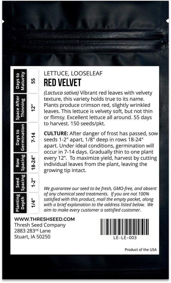 Red Velvet Leaf Lettuce Thresh Seed Co.