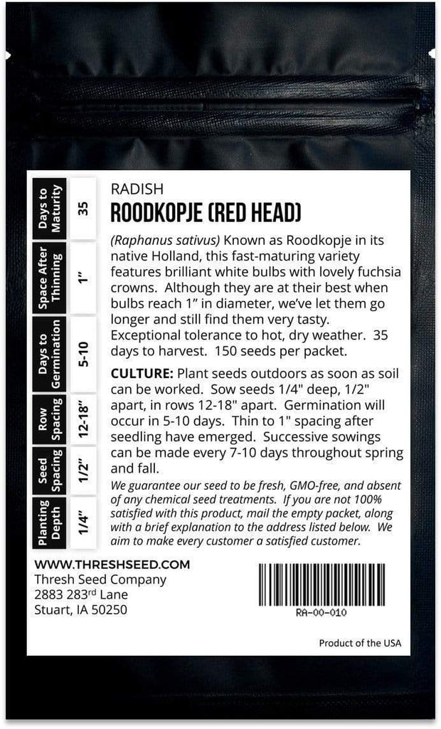 Roodkopje aka "Read Head" Radish Seeds