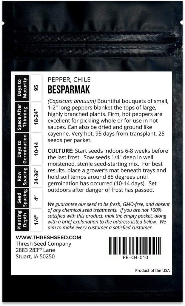 Tabasco Bunches aka "Besparmak" Chile Pepper Seeds
