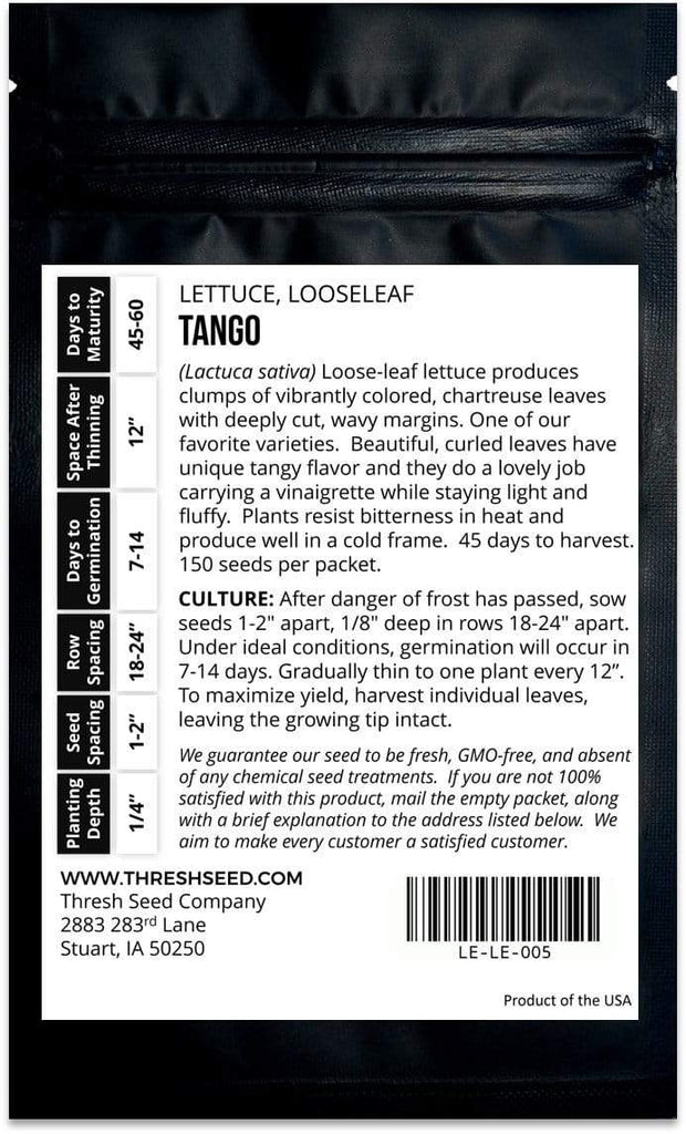 Tango Leaf Lettuce Seeds