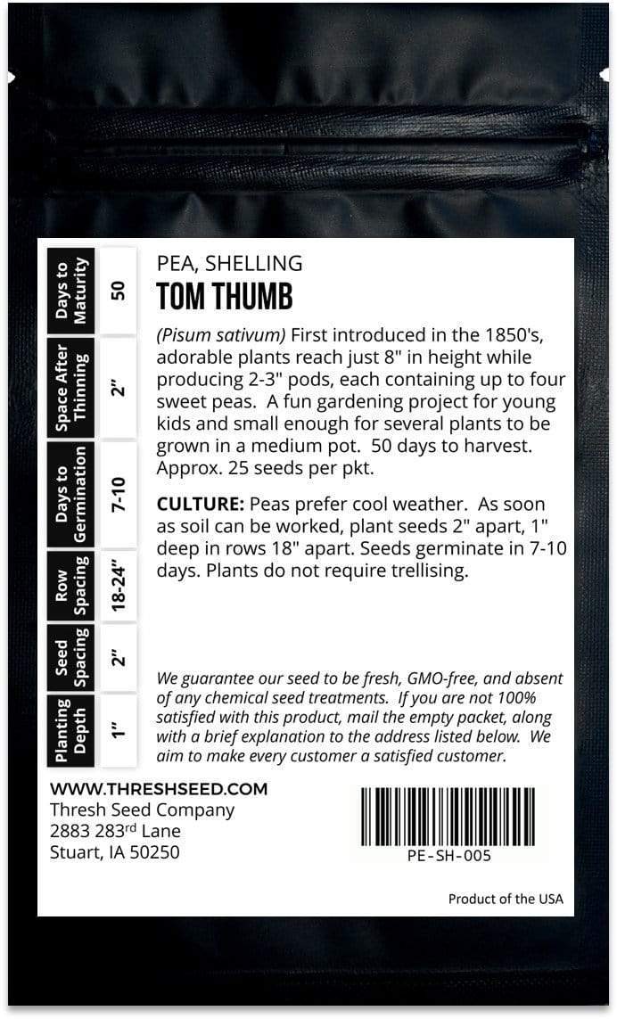 Tom Thumb (Half-Pint) Dwarf Shelling Pea