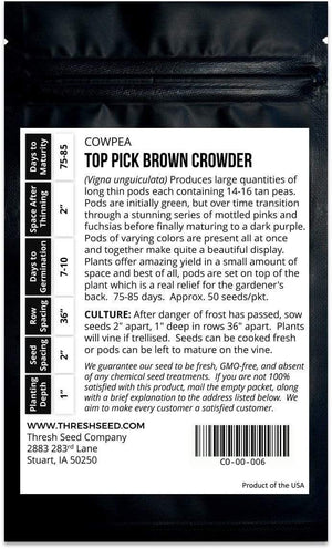 Top Pick Brown Crowder Cowpea Seeds
