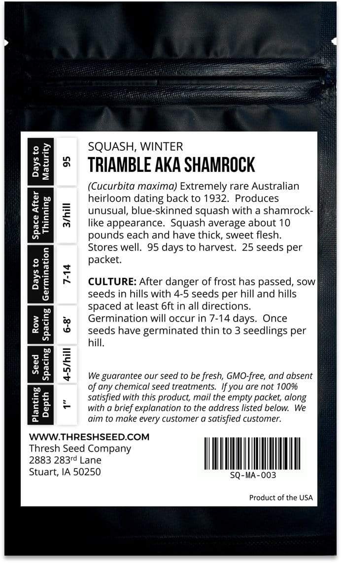 Triamble aka Shamrock Squash Seeds